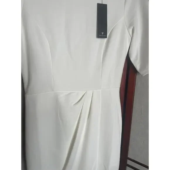 Lulus NWT White Wrap Style Tulip Mini Dress - Size Small - Picture 9 of 11